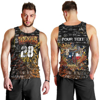 Personalized Texas State Pride Men Tank Top Urban Graffiti Style - Longhorn Skull - Oil Derrick Graphic