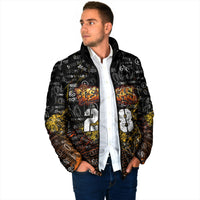 Personalized Texas State Pride Padded Jacket Urban Graffiti Style - Longhorn Skull - Oil Derrick Graphic