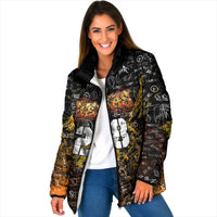 Personalized Texas State Pride Padded Jacket Urban Graffiti Style - Longhorn Skull - Oil Derrick Graphic