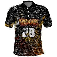 Personalized Texas State Pride Polo Shirt Urban Graffiti Style - Longhorn Skull - Oil Derrick Graphic