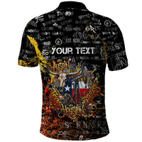 Personalized Texas State Pride Polo Shirt Urban Graffiti Style - Longhorn Skull - Oil Derrick Graphic