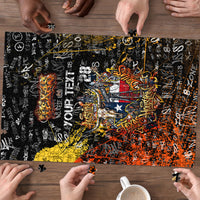 Personalized Texas State Pride Puzzle Urban Graffiti Style - Longhorn Skull - Oil Derrick Graphic