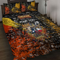 Personalized Texas State Pride Quilt Bed Set Urban Graffiti Style - Longhorn Skull - Oil Derrick Graphic