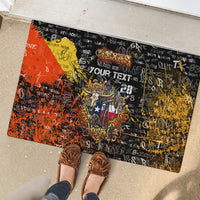 Personalized Texas State Pride Rubber Doormat Urban Graffiti Style - Longhorn Skull - Oil Derrick Graphic