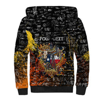 Personalized Texas State Pride Sherpa Hoodie Urban Graffiti Style - Longhorn Skull - Oil Derrick Graphic