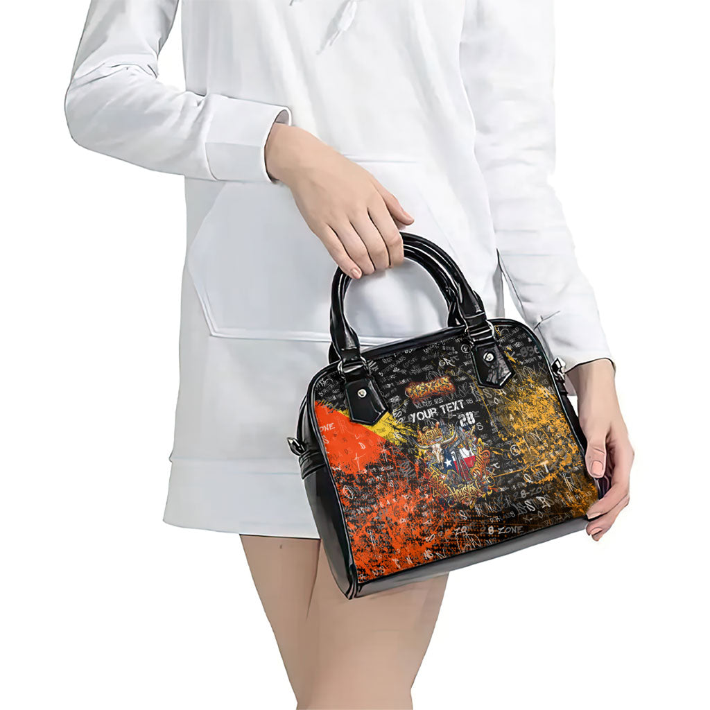 Personalized Texas State Pride Shoulder Handbag Urban Graffiti Style - Longhorn Skull - Oil Derrick Graphic