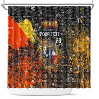 Personalized Texas State Pride Shower Curtain Urban Graffiti Style - Longhorn Skull - Oil Derrick Graphic