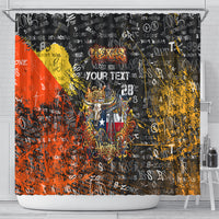 Personalized Texas State Pride Shower Curtain Urban Graffiti Style - Longhorn Skull - Oil Derrick Graphic