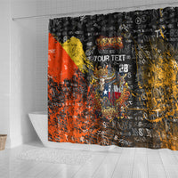 Personalized Texas State Pride Shower Curtain Urban Graffiti Style - Longhorn Skull - Oil Derrick Graphic