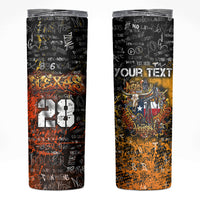 Personalized Texas State Pride Skinny Tumbler Urban Graffiti Style - Longhorn Skull - Oil Derrick Graphic