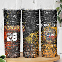 Personalized Texas State Pride Skinny Tumbler Urban Graffiti Style - Longhorn Skull - Oil Derrick Graphic