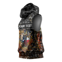 Personalized Texas State Pride Sleeveless Hoodie Urban Graffiti Style - Longhorn Skull - Oil Derrick Graphic