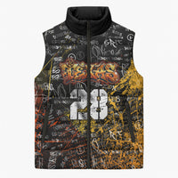 Personalized Texas State Pride Sleeveless Puffer Jacket Urban Graffiti Style - Longhorn Skull - Oil Derrick Graphic