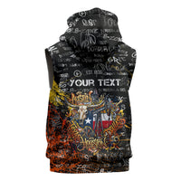 Personalized Texas State Pride Sleeveless Zip Hoodie Urban Graffiti Style - Longhorn Skull - Oil Derrick Graphic