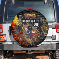 Personalized Texas State Pride Spare Tire Cover Urban Graffiti Style - Longhorn Skull - Oil Derrick Graphic
