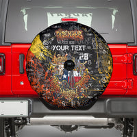 Personalized Texas State Pride Spare Tire Cover Urban Graffiti Style - Longhorn Skull - Oil Derrick Graphic