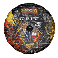 Personalized Texas State Pride Spare Tire Cover Urban Graffiti Style - Longhorn Skull - Oil Derrick Graphic