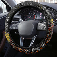 Texas State Pride Steering Wheel Cover Urban Graffiti Style - Longhorn Skull - Oil Derrick Graphic