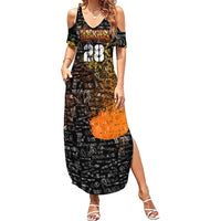 Personalized Texas State Pride Summer Maxi Dress Urban Graffiti Style - Longhorn Skull - Oil Derrick Graphic
