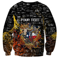 Personalized Texas State Pride Sweatshirt Urban Graffiti Style - Longhorn Skull - Oil Derrick Graphic