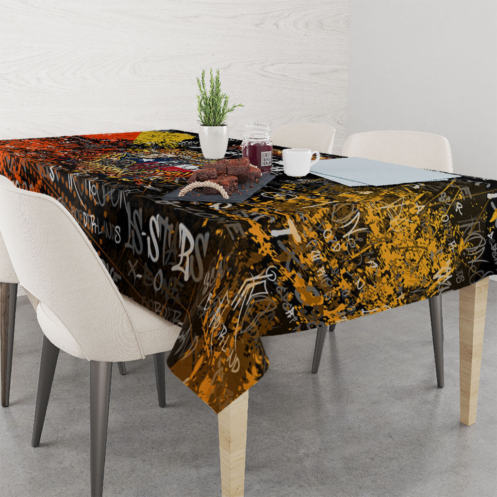 Personalized Texas State Pride Tablecloth Urban Graffiti Style - Longhorn Skull - Oil Derrick Graphic