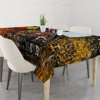 Personalized Texas State Pride Tablecloth Urban Graffiti Style - Longhorn Skull - Oil Derrick Graphic