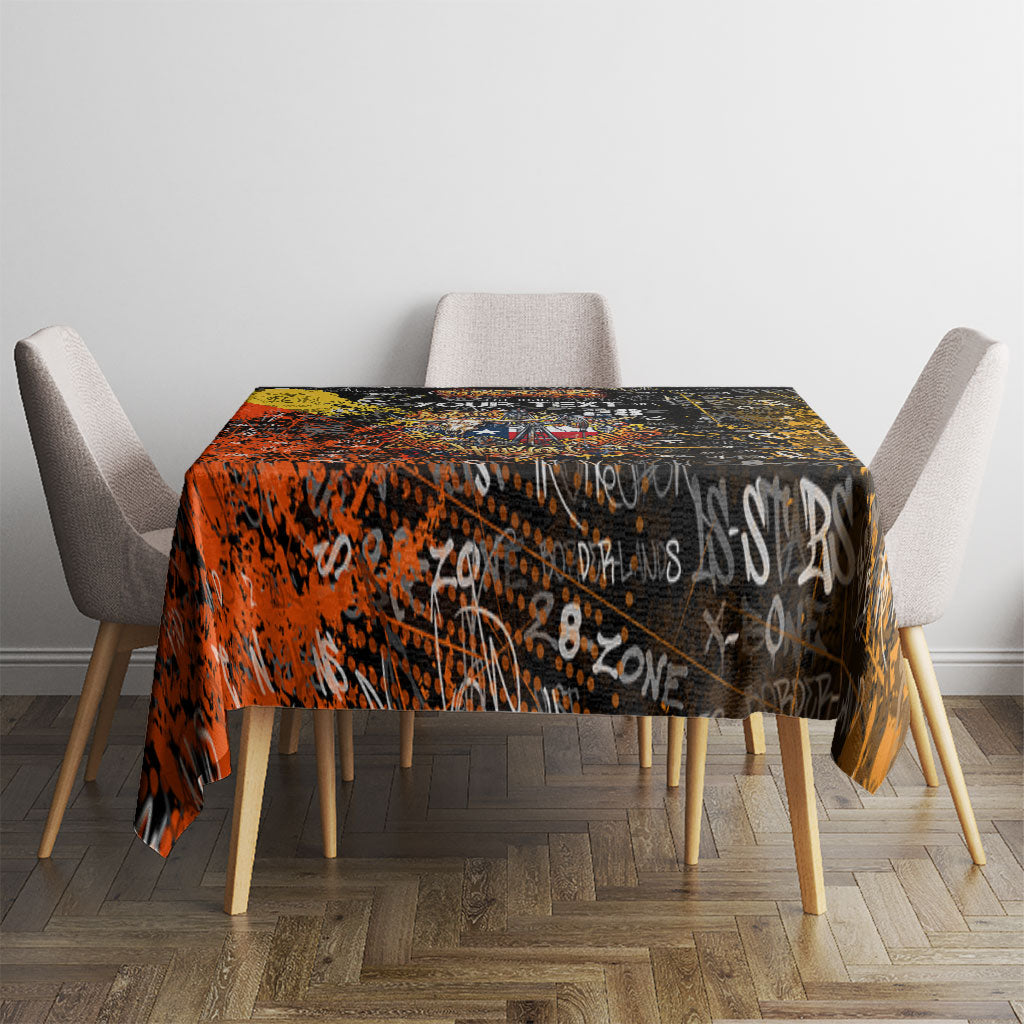 Personalized Texas State Pride Tablecloth Urban Graffiti Style - Longhorn Skull - Oil Derrick Graphic