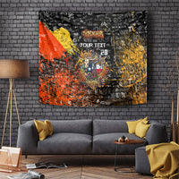 Personalized Texas State Pride Tapestry Urban Graffiti Style - Longhorn Skull - Oil Derrick Graphic