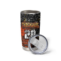 Personalized Texas State Pride Tumbler Cup Urban Graffiti Style - Longhorn Skull - Oil Derrick Graphic
