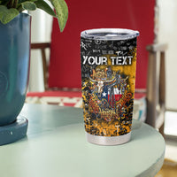 Personalized Texas State Pride Tumbler Cup Urban Graffiti Style - Longhorn Skull - Oil Derrick Graphic