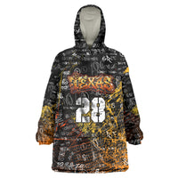 Personalized Texas State Pride Wearable Blanket Hoodie Urban Graffiti Style - Longhorn Skull - Oil Derrick Graphic