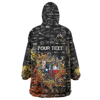 Personalized Texas State Pride Wearable Blanket Hoodie Urban Graffiti Style - Longhorn Skull - Oil Derrick Graphic