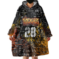 Personalized Texas State Pride Wearable Blanket Hoodie Urban Graffiti Style - Longhorn Skull - Oil Derrick Graphic
