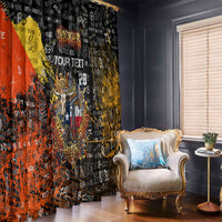Personalized Texas State Pride Window Curtain Urban Graffiti Style - Longhorn Skull - Oil Derrick Graphic