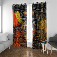 Personalized Texas State Pride Window Curtain Urban Graffiti Style - Longhorn Skull - Oil Derrick Graphic
