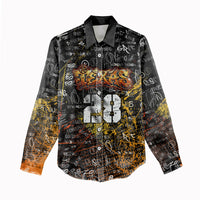 Personalized Texas State Pride Women Casual Shirt Urban Graffiti Style - Longhorn Skull - Oil Derrick Graphic