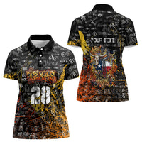 Personalized Texas State Pride Women Polo Shirt Urban Graffiti Style - Longhorn Skull - Oil Derrick Graphic