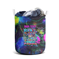 Personalized New Jersey Graffiti Mascot Laundry Basket Urban Street Art - Vibrant Neon Spray Paint Aesthetic
