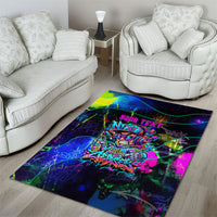 Personalized New Jersey Graffiti Mascot Area Rug Urban Street Art - Vibrant Neon Spray Paint Aesthetic