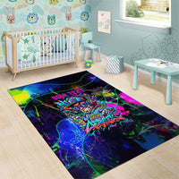 Personalized New Jersey Graffiti Mascot Area Rug Urban Street Art - Vibrant Neon Spray Paint Aesthetic