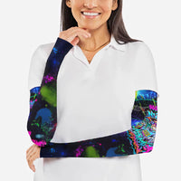 Personalized New Jersey Graffiti Mascot Arm Sleeves Urban Street Art - Vibrant Neon Spray Paint Aesthetic