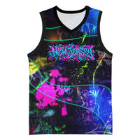 Personalized New Jersey Graffiti Mascot Basketball Jersey Urban Street Art - Vibrant Neon Spray Paint Aesthetic