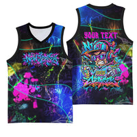 Personalized New Jersey Graffiti Mascot Basketball Jersey Urban Street Art - Vibrant Neon Spray Paint Aesthetic