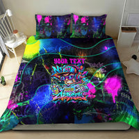 Personalized New Jersey Graffiti Mascot Bedding Set Urban Street Art - Vibrant Neon Spray Paint Aesthetic