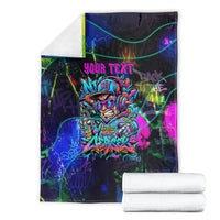 Personalized New Jersey Graffiti Mascot Blanket Urban Street Art - Vibrant Neon Spray Paint Aesthetic