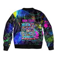 Personalized New Jersey Graffiti Mascot Bomber Jacket Urban Street Art - Vibrant Neon Spray Paint Aesthetic