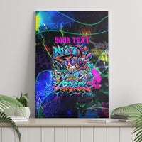 Personalized New Jersey Graffiti Mascot Canvas Wall Art Urban Street Art - Vibrant Neon Spray Paint Aesthetic