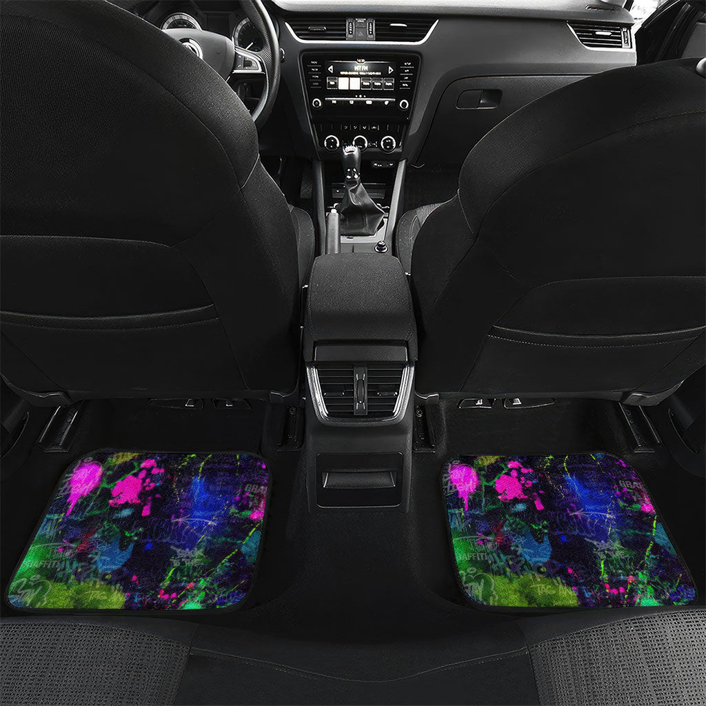 Personalized New Jersey Graffiti Mascot Car Mats Urban Street Art - Vibrant Neon Spray Paint Aesthetic