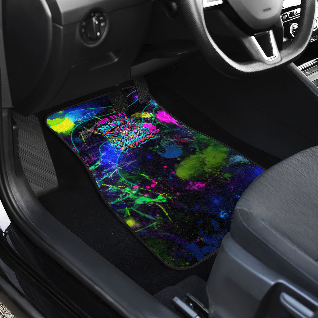 Personalized New Jersey Graffiti Mascot Car Mats Urban Street Art - Vibrant Neon Spray Paint Aesthetic
