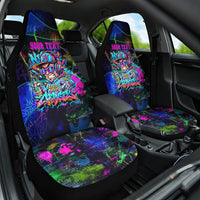 Personalized New Jersey Graffiti Mascot Car Seat Cover Urban Street Art - Vibrant Neon Spray Paint Aesthetic